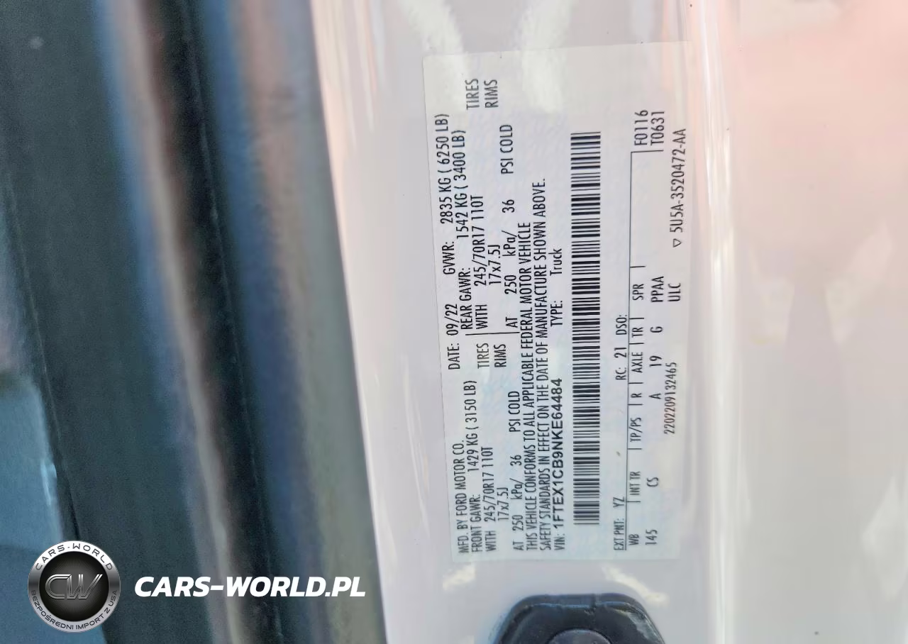 2022 Ford F150 Super Cab VIN:1FTEX1CB9NKE64484 - 13