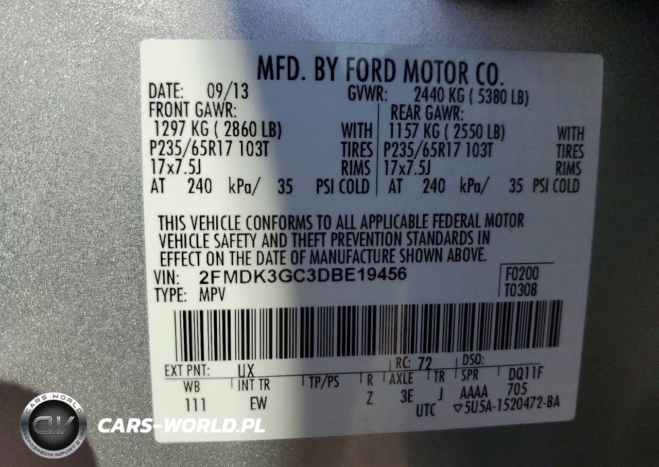 2013 Ford Edge Se VIN:2FMDK3GC3DBE19456 - 14
