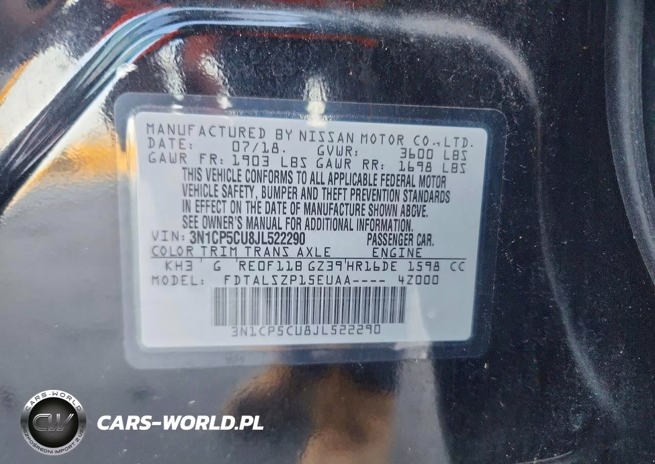 2018 Nissan Kicks Sv VIN:3N1CP5CU8JL522290 - 12