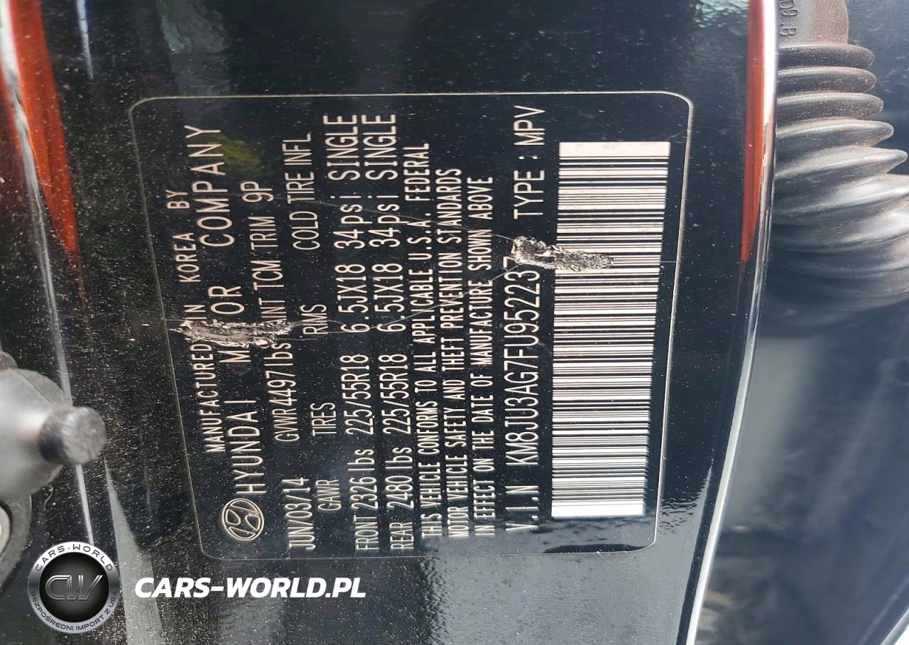2015 Hyundai Tucson Limited VIN:KM8JU3AG7FU952237 - 13