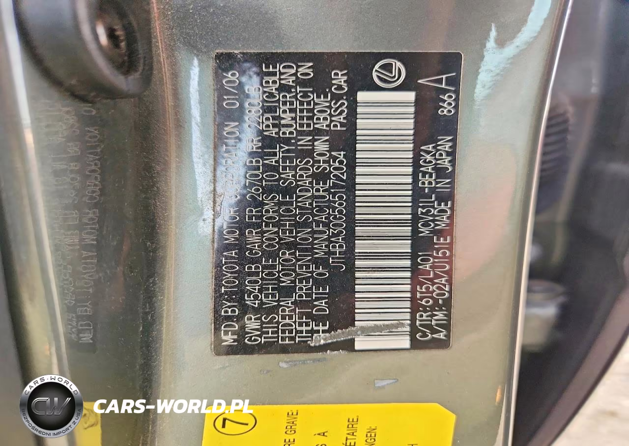 2006 Lexus Es 330 VIN:JTHBA30G565172054 - 12