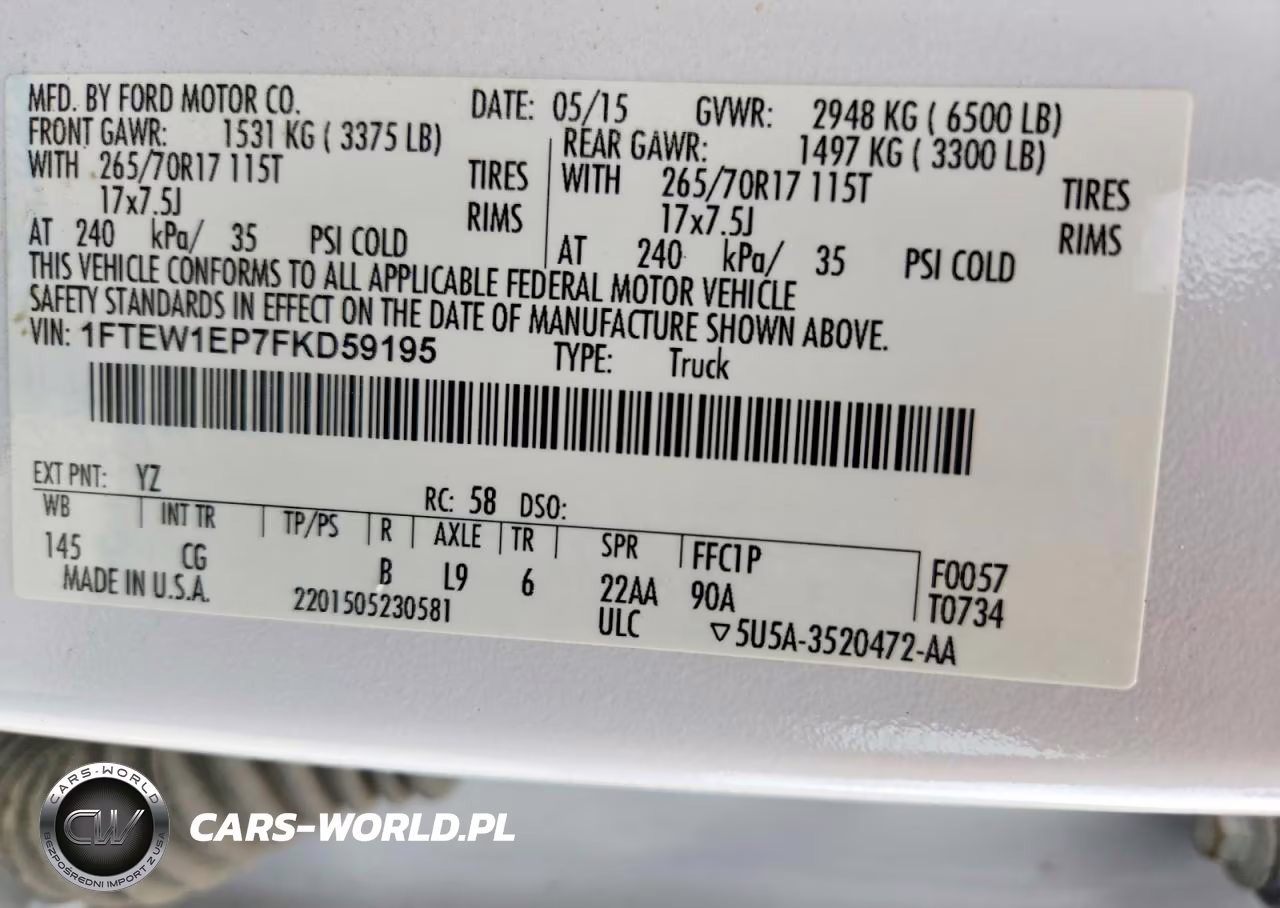2015 Ford F150 Supercrew VIN:1FTEW1EP7FKD59195 - 12