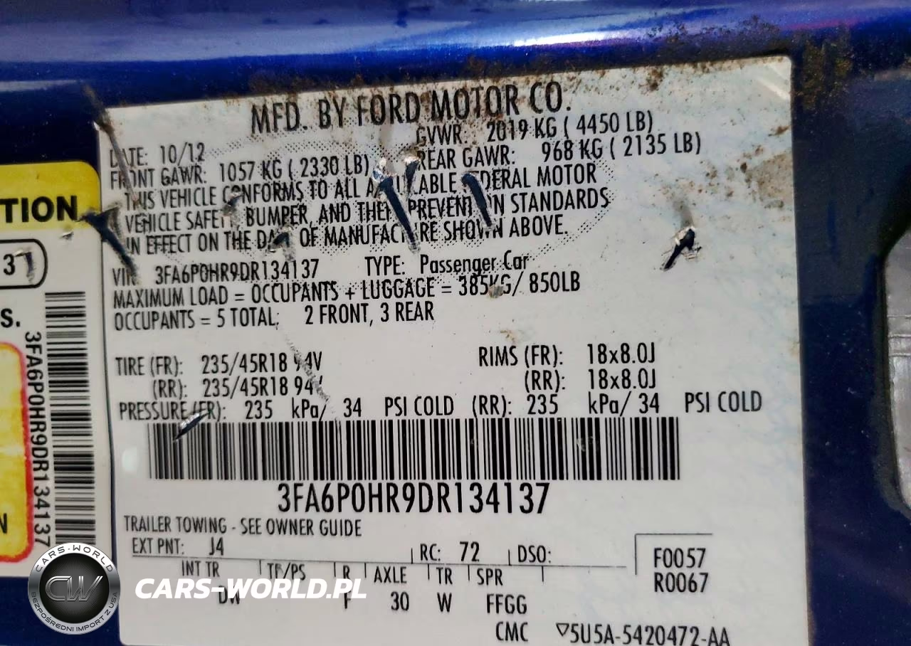 2013 Ford Fusion Se VIN:3FA6P0HR9DR134137 - 12