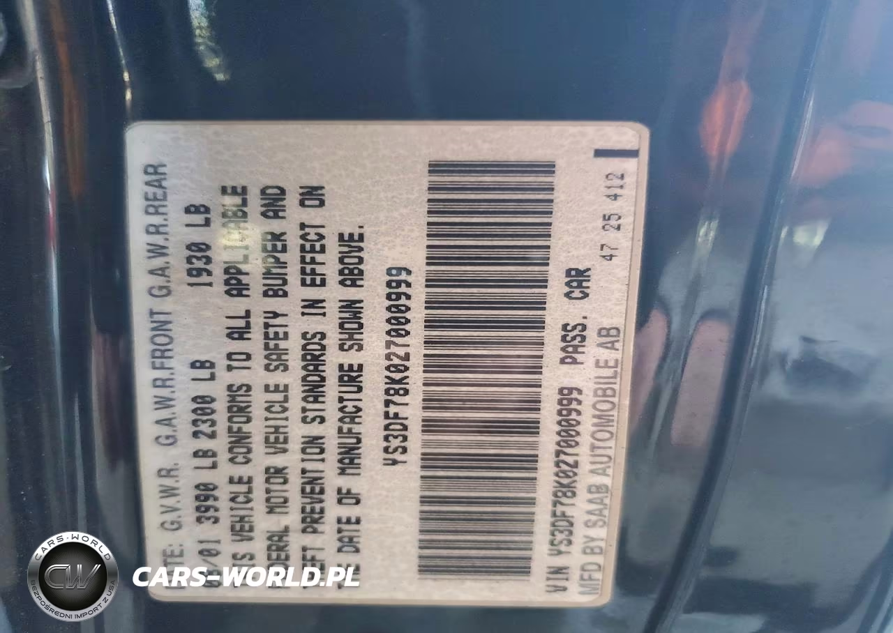 2002 Saab 9-3 Se VIN:YS3DF78K027000999 - 13