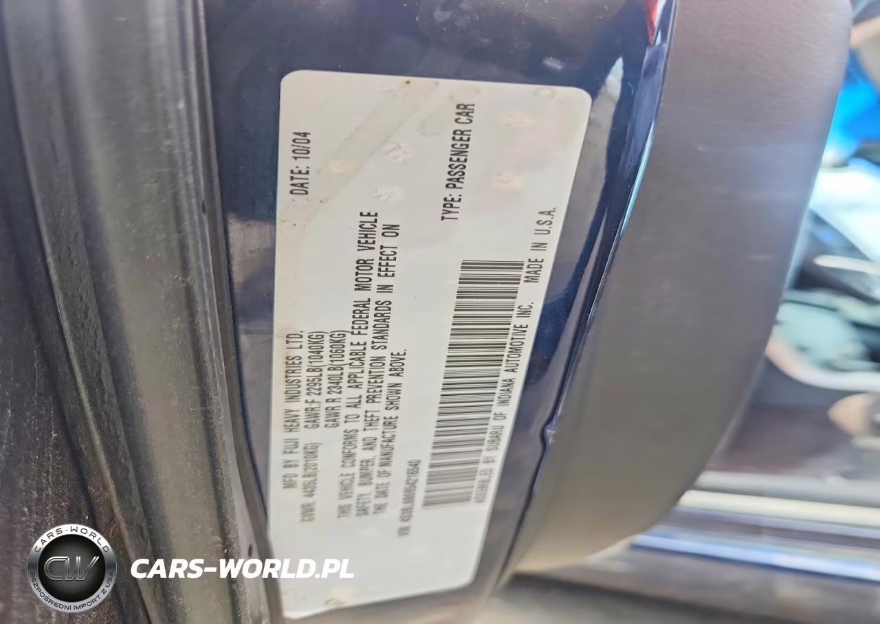 2005 Subaru Legacy Gt VIN:4S3BL686954216540 - 12