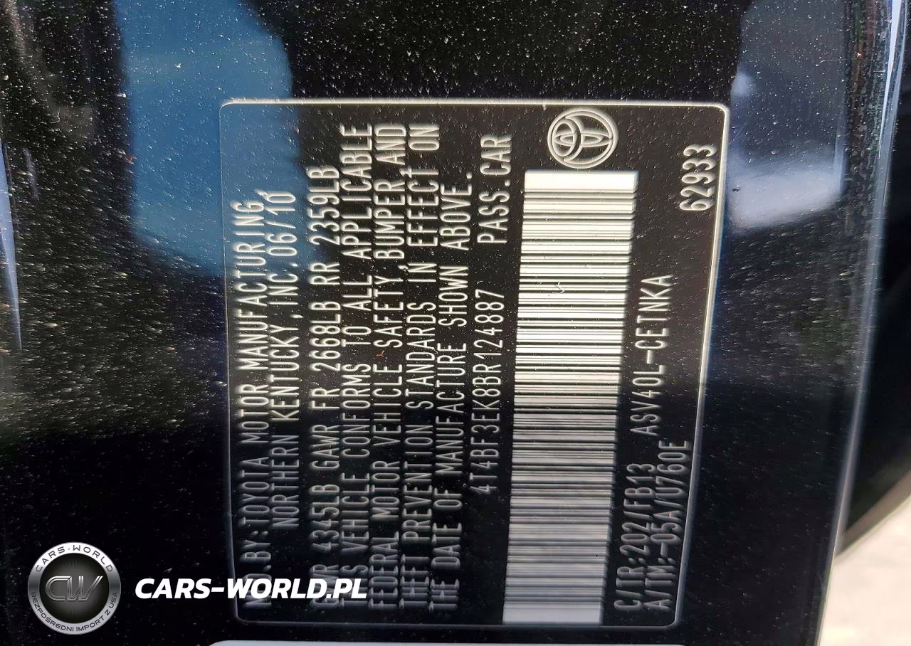 2011 Toyota Camry Le VIN:4T4BF3EK8BR124887 - 12