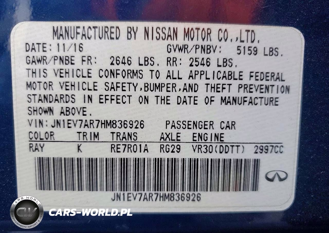 2017 Infiniti Q50 3.0T Signature Edition VIN:JN1EV7AR7HM836926 - 12