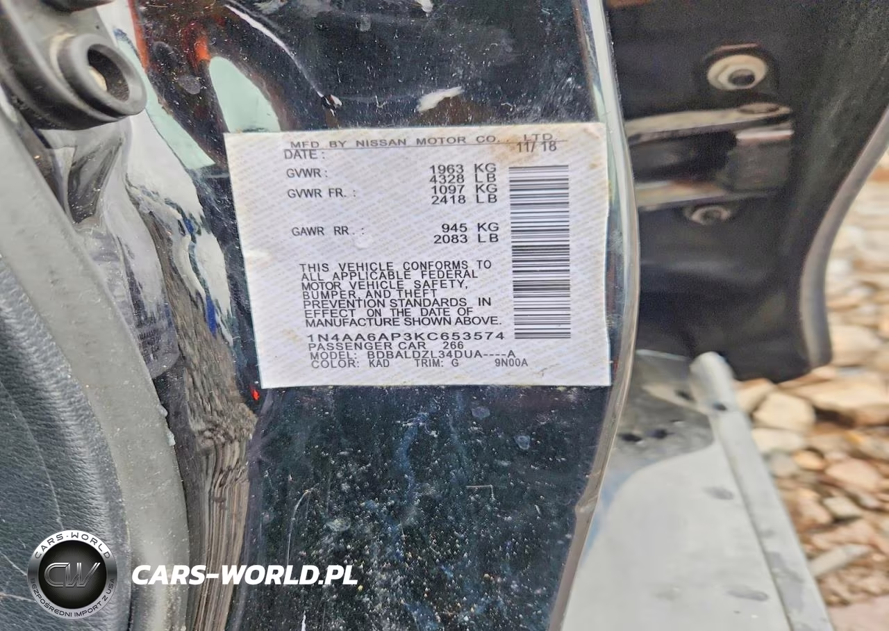 2019 Nissan Maxima 3.5Sv VIN:1N4AA6AP3KC653574 - 12