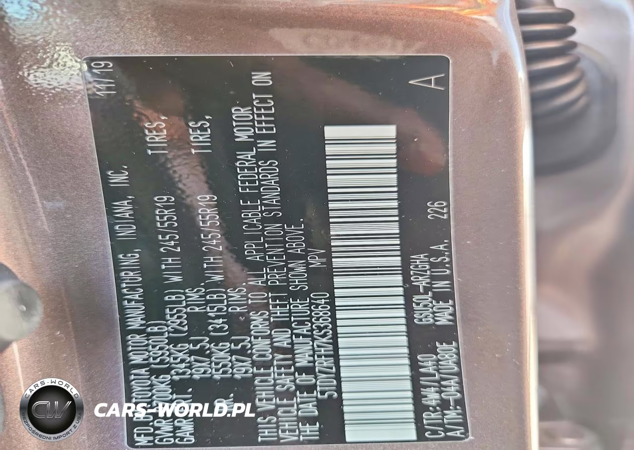 2019 Toyota Highlander Limited VIN:5TDYZRFH7KS368640 - 12