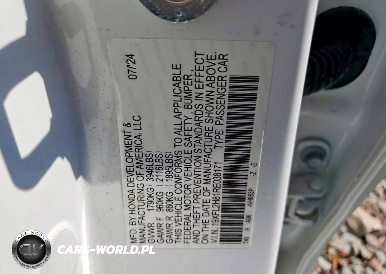 2024 Honda Civic Sport VIN:19XFL2H81RE038171 - 12