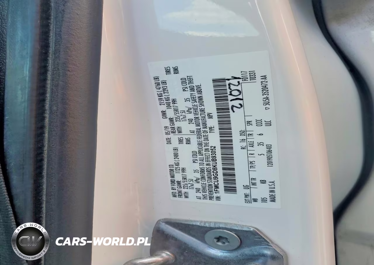 2019 Ford Escape Se VIN:1FMCU9GD8KUB93052 - 13