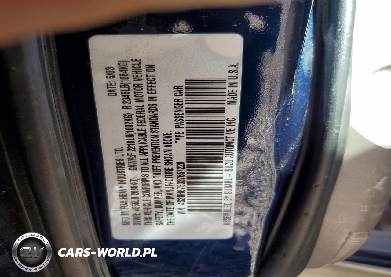 2003 Subaru Legacy Outback Awp VIN:4S3BH675337657229 - 13