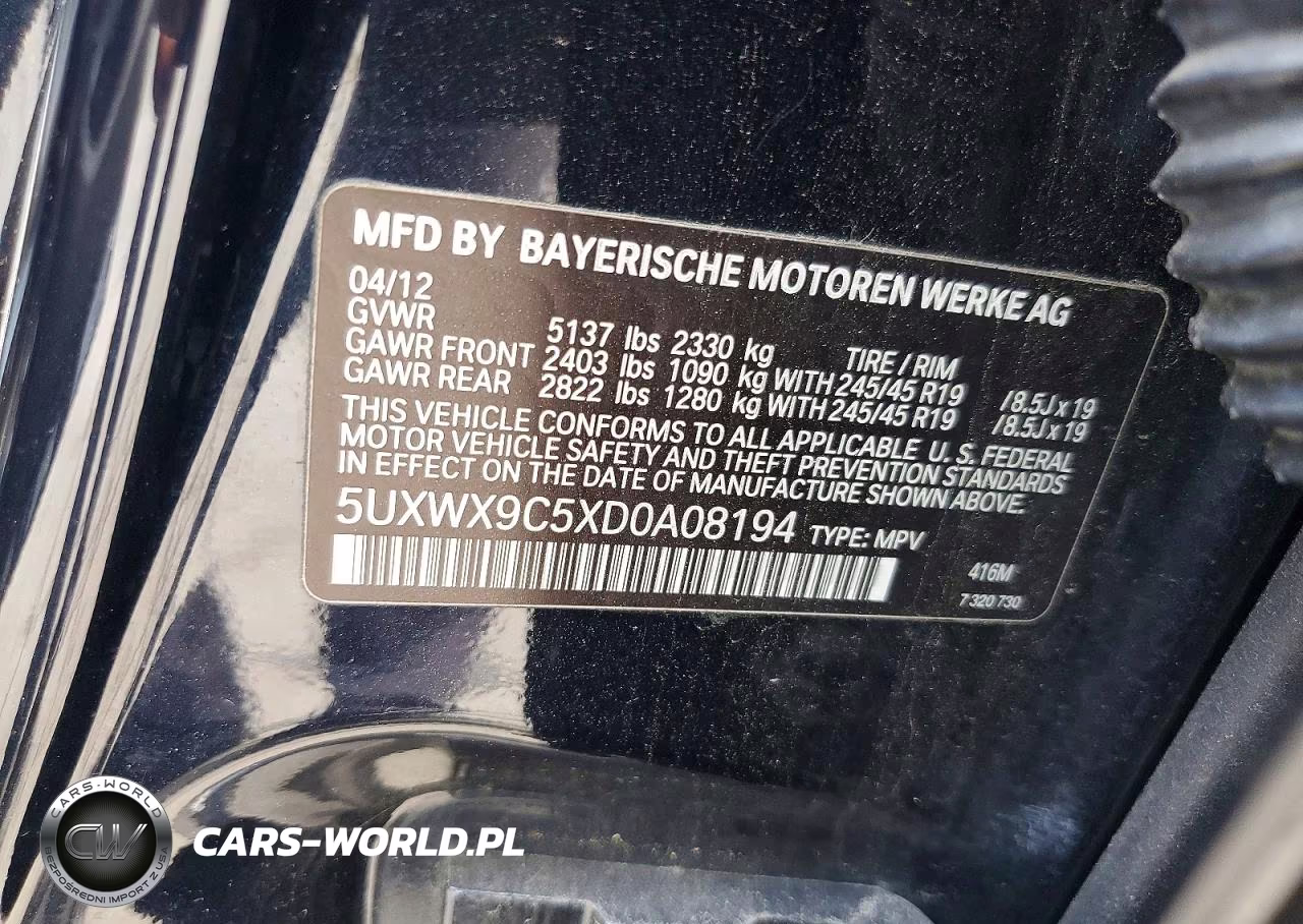 2013 BMW X3 xDrive28I VIN:5UXWX9C5XD0A08194 - 13
