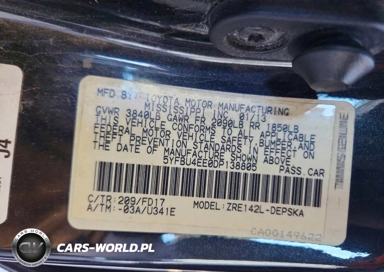 2013 Toyota Corolla S VIN:5YFBU4EE0DP138805 - 13