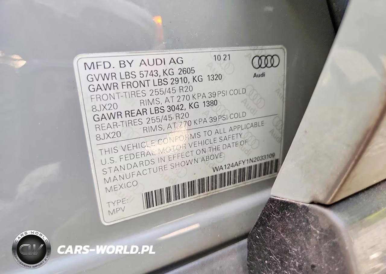 2022 Audi Sq5 Sportback Premium Plus VIN:WA124AFY1N2033109 - 13