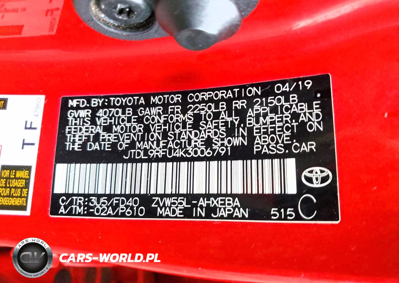 2019 Toyota Prius Le Awd-E VIN:JTDL9RFU4K3006791 - 12