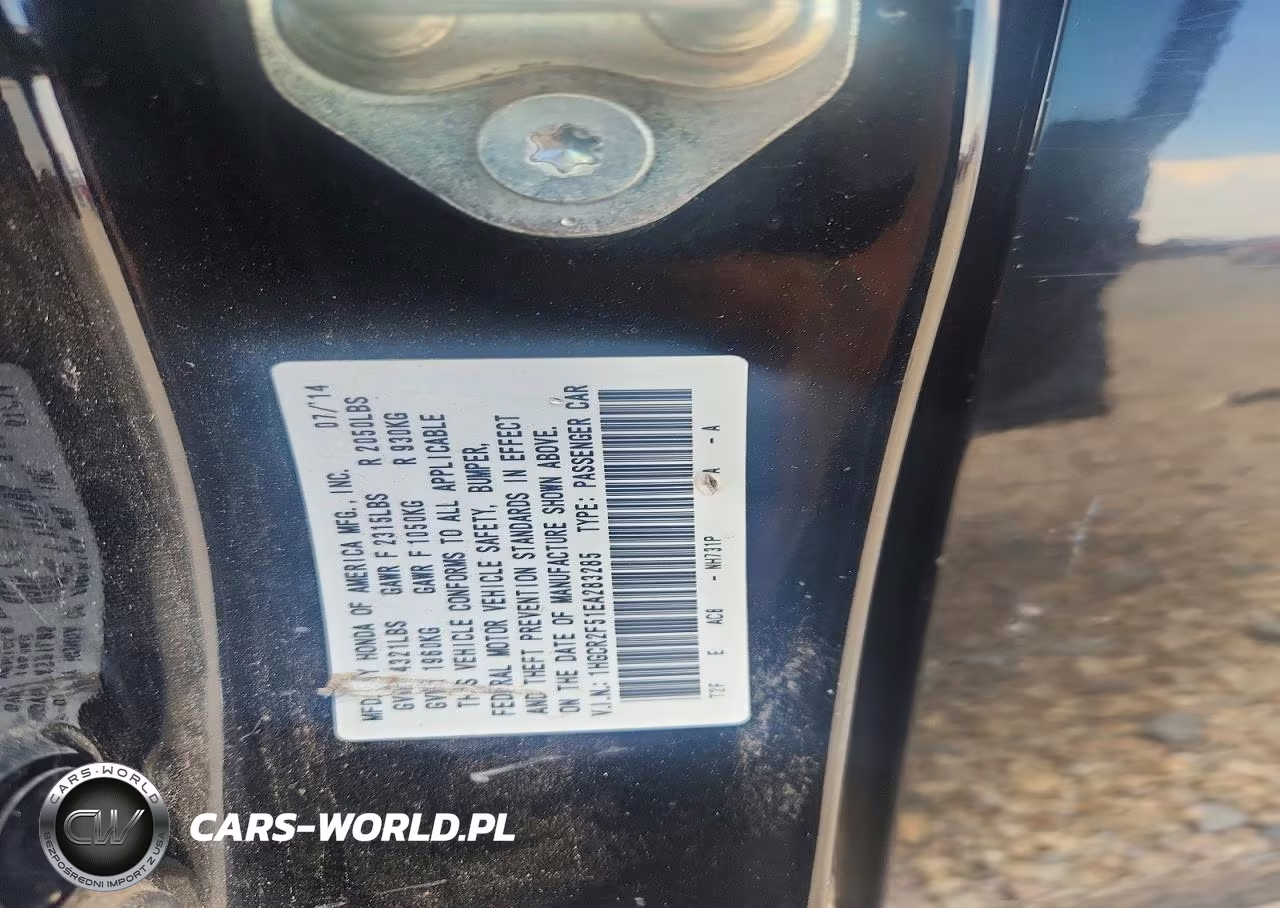 2014 Honda Accord Sport VIN:1HGCR2F51EA283285 - 12