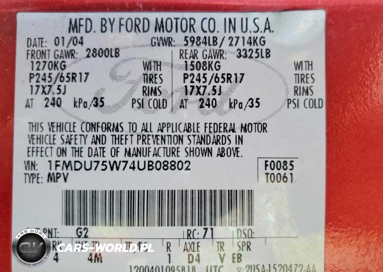 2004 Ford Explorer Limited VIN:1FMDU75W74UB08802 - 13
