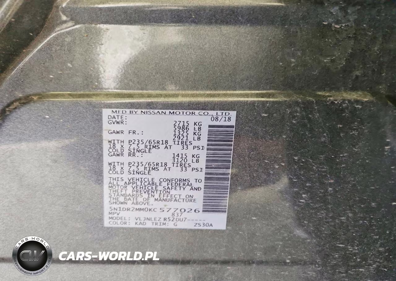 2019 Nissan Pathfinder Sv VIN:5N1DR2MM0KC577026 - 14