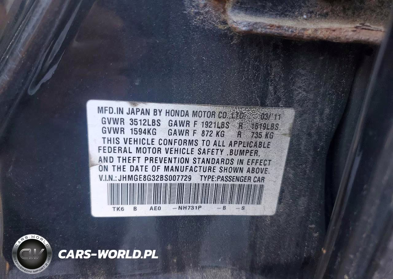 2011 Honda Fit VIN:JHMGE8G32BS007729 - 12