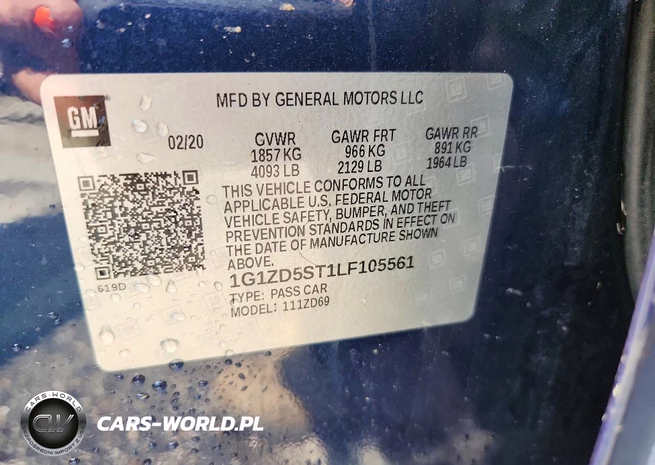 2020 Chevrolet Malibu Lt VIN:1G1ZD5ST1LF105561 - 12