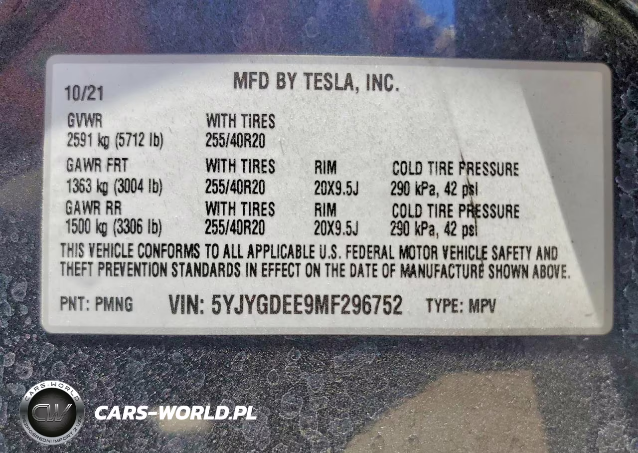 2021 Tesla Model Y VIN:5YJYGDEE9MF296752 - 14