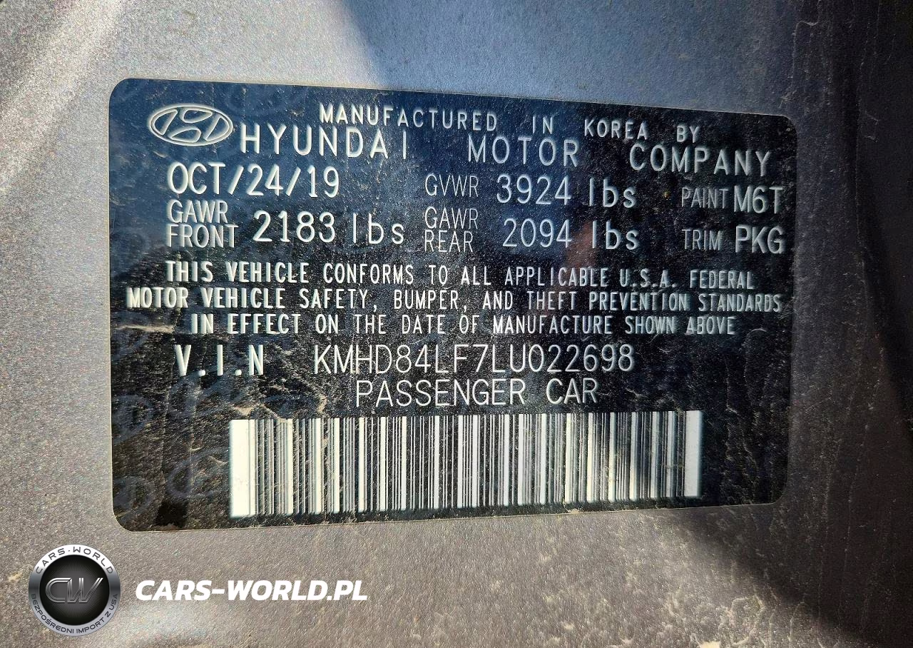 2020 Hyundai Elantra Sel VIN:KMHD84LF7LU022698 - 12