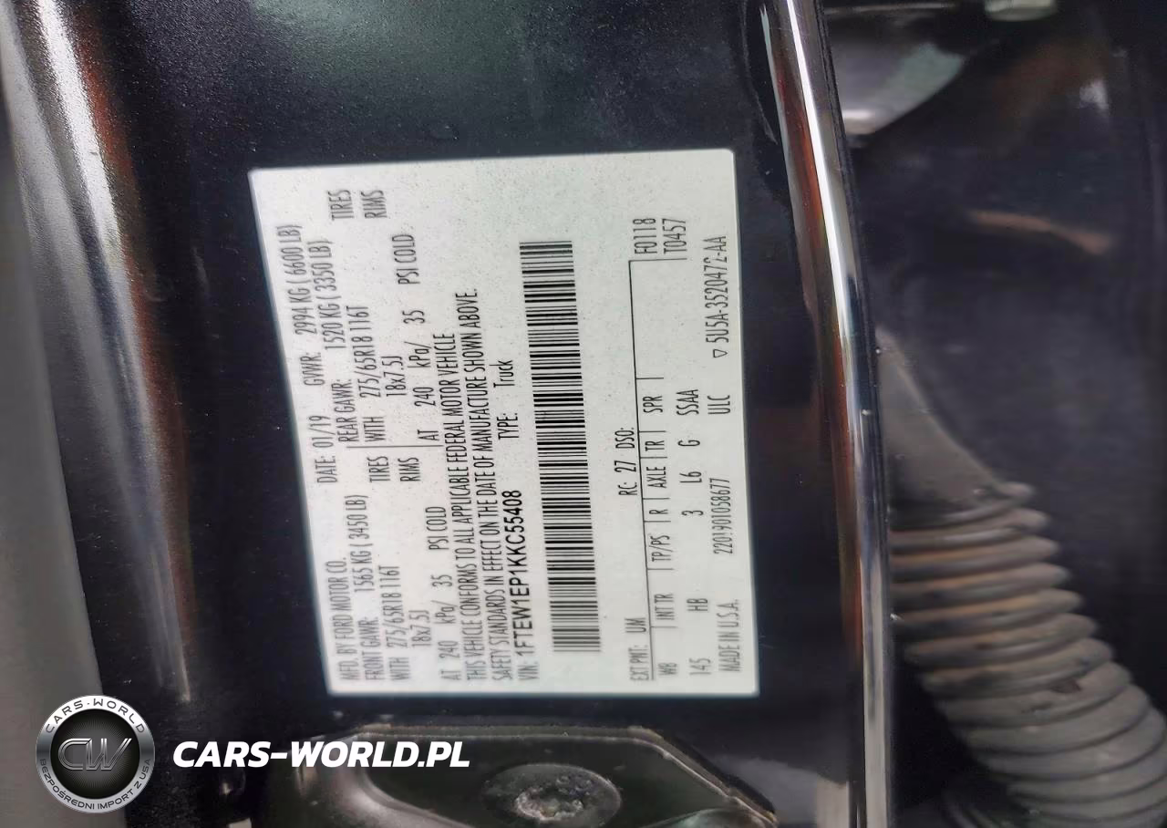 2019 Ford F150 Supercrew VIN:1FTEW1EP1KKC55408 - 12