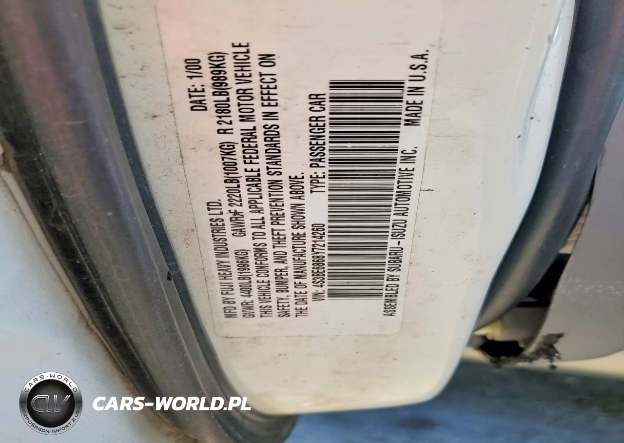 2000 Subaru Legacy Outback Limited VIN:4S3BE6868Y7214260 - 13