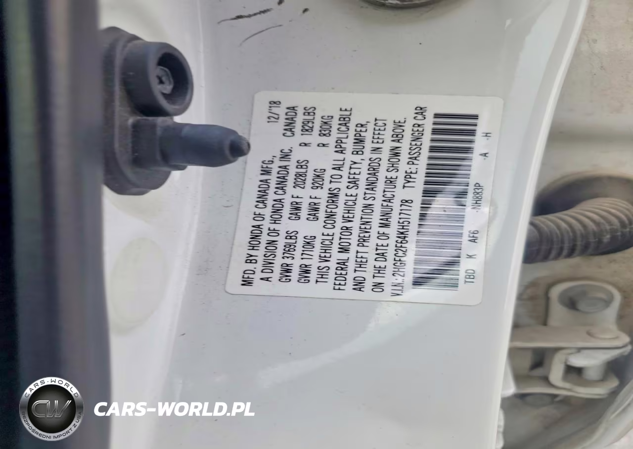 2019 Honda Civic Lx VIN:2HGFC2F64KH517178 - 12