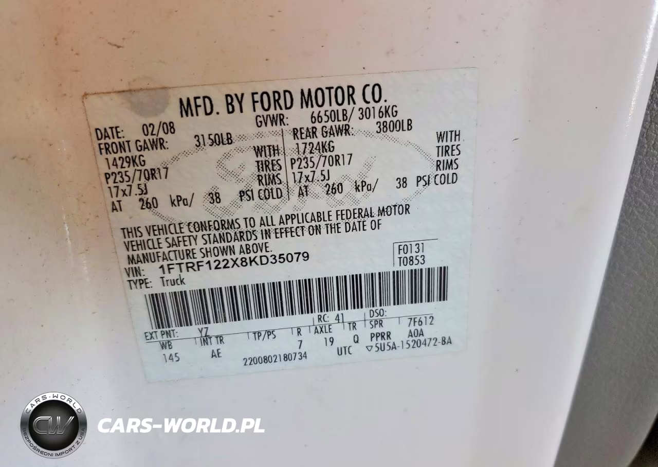 2008 Ford F150 VIN:1FTRF122X8KD35079 - 12