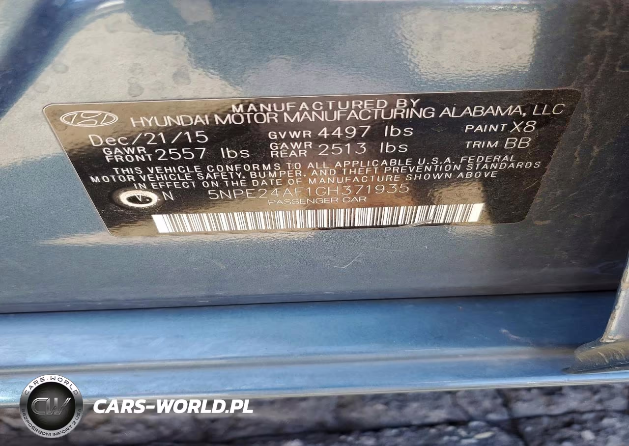 2016 Hyundai Sonata Se VIN:5NPE24AF1GH371935 - 12