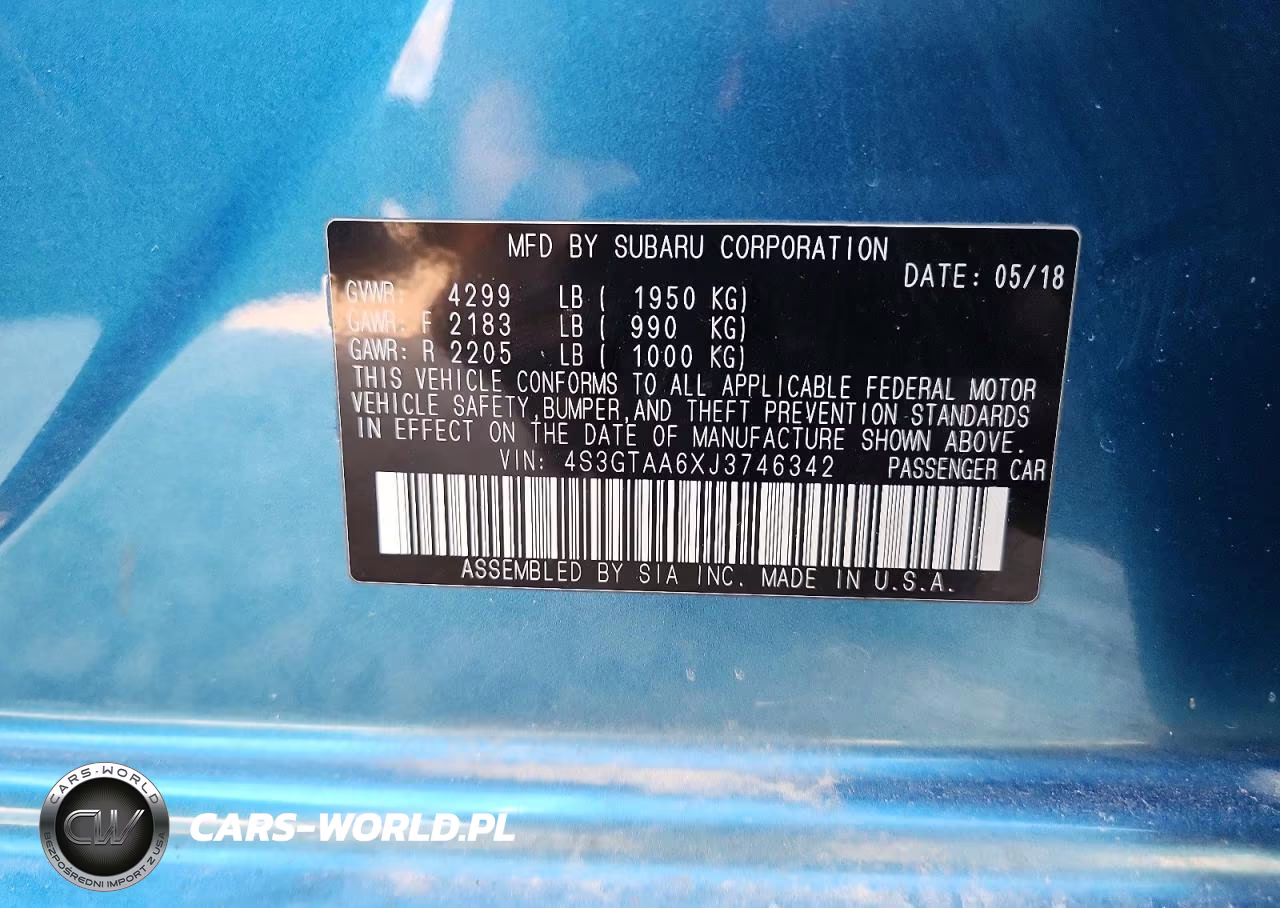 2018 Subaru Impreza VIN:4S3GTAA6XJ3746342 - 12