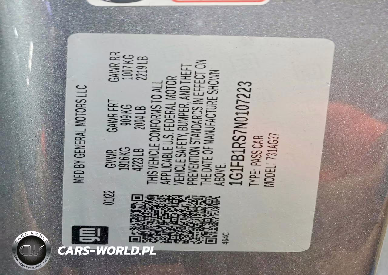 2022 Chevrolet Camaro Ls VIN:1G1FB1RS7N0107223 - 13