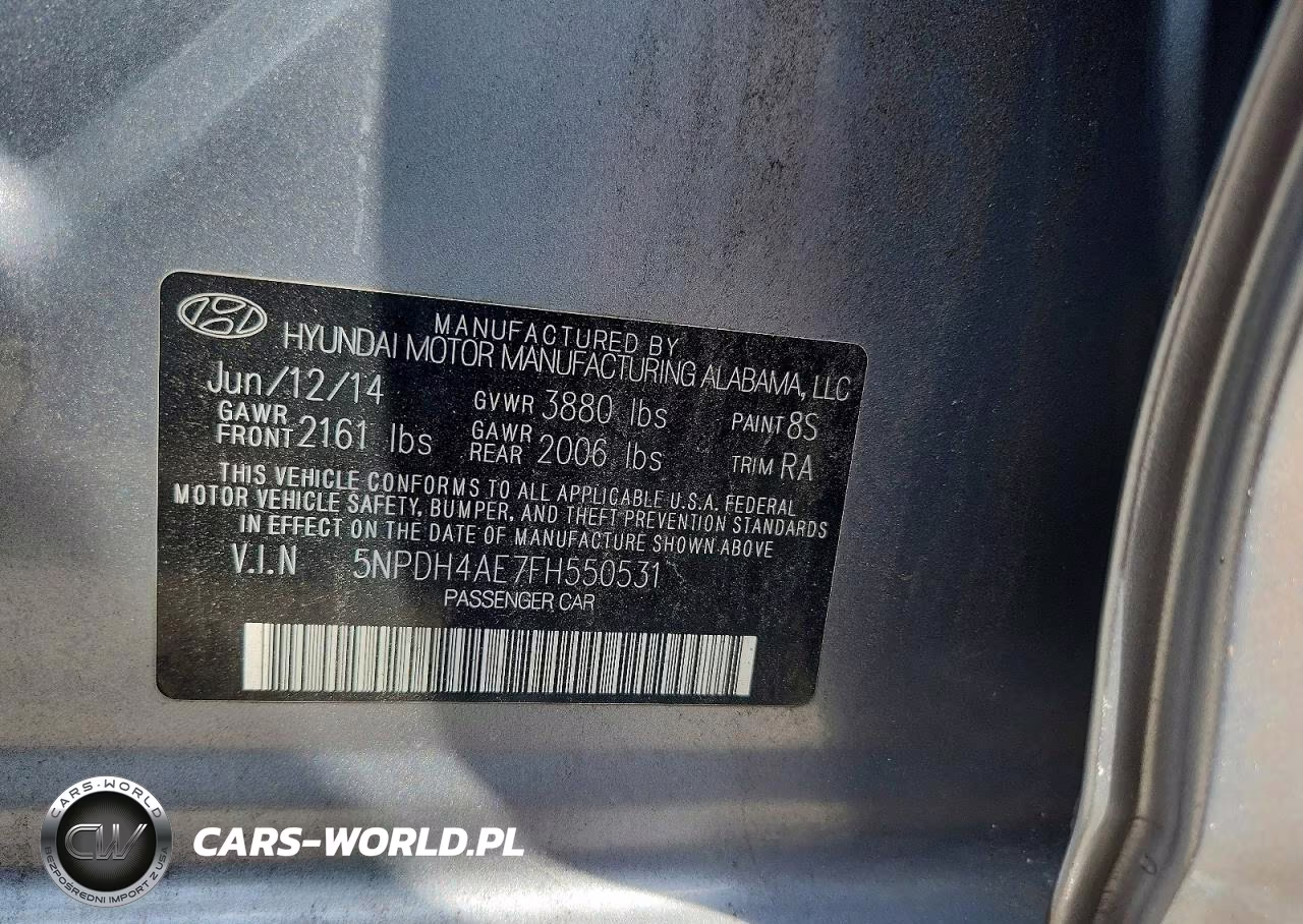 2015 Hyundai Elantra Se VIN:5NPDH4AE7FH550531 - 12