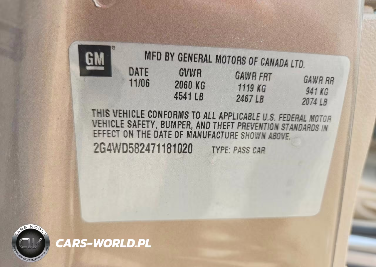 2007 Buick Lacrosse VIN:2G4WD582471181020 - 12