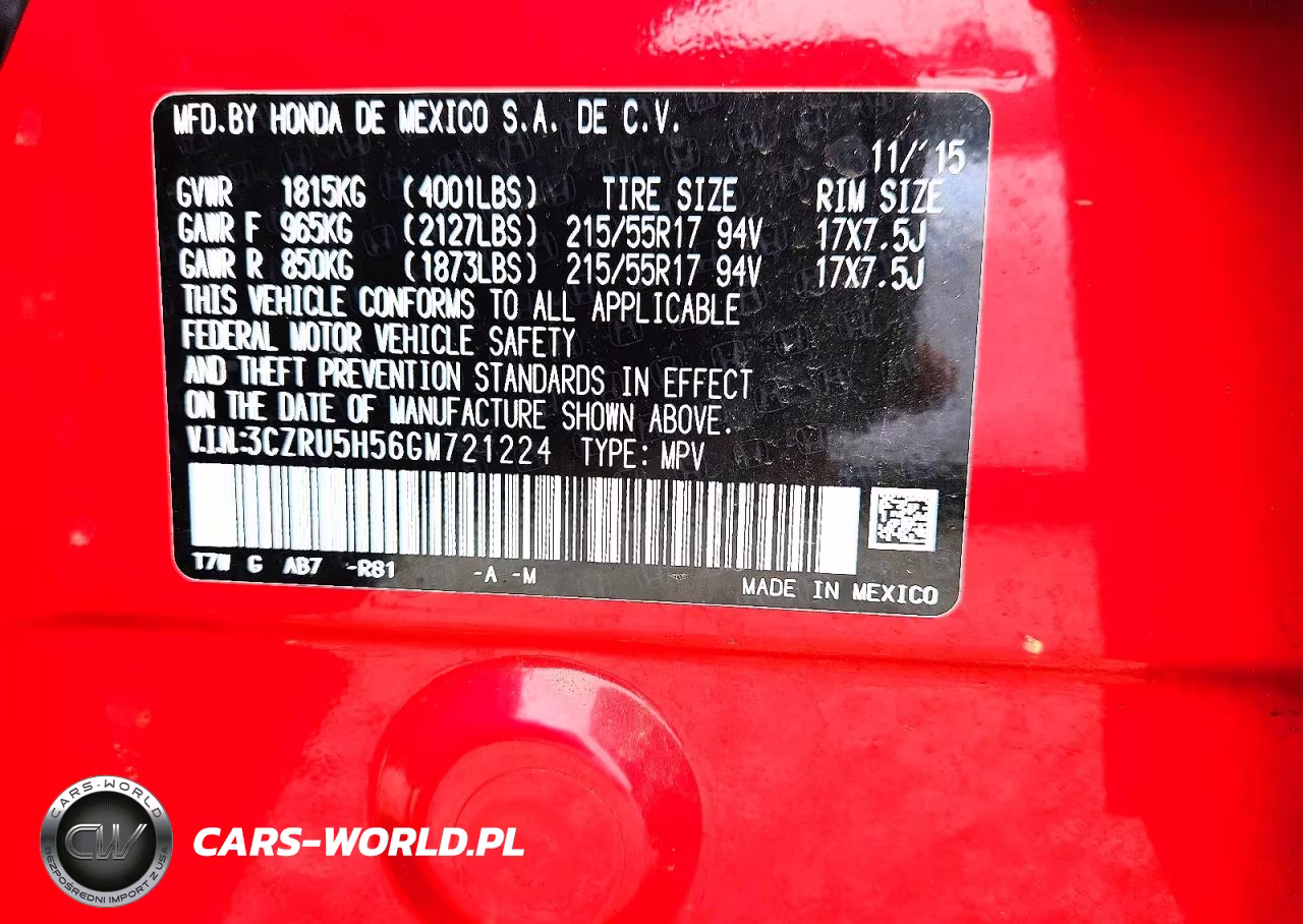 2016 Honda Hr-V Ex VIN:3CZRU5H56GM721224 - 13