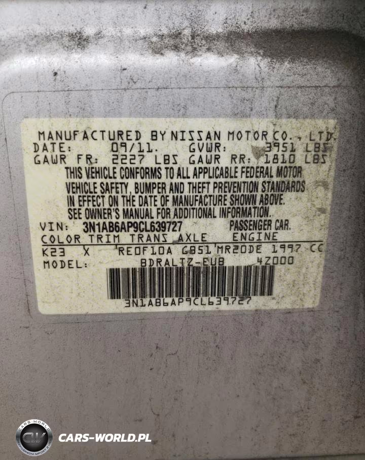 2012 Nissan Sentra 2.0 VIN:3N1AB6AP9CL639727 - 12