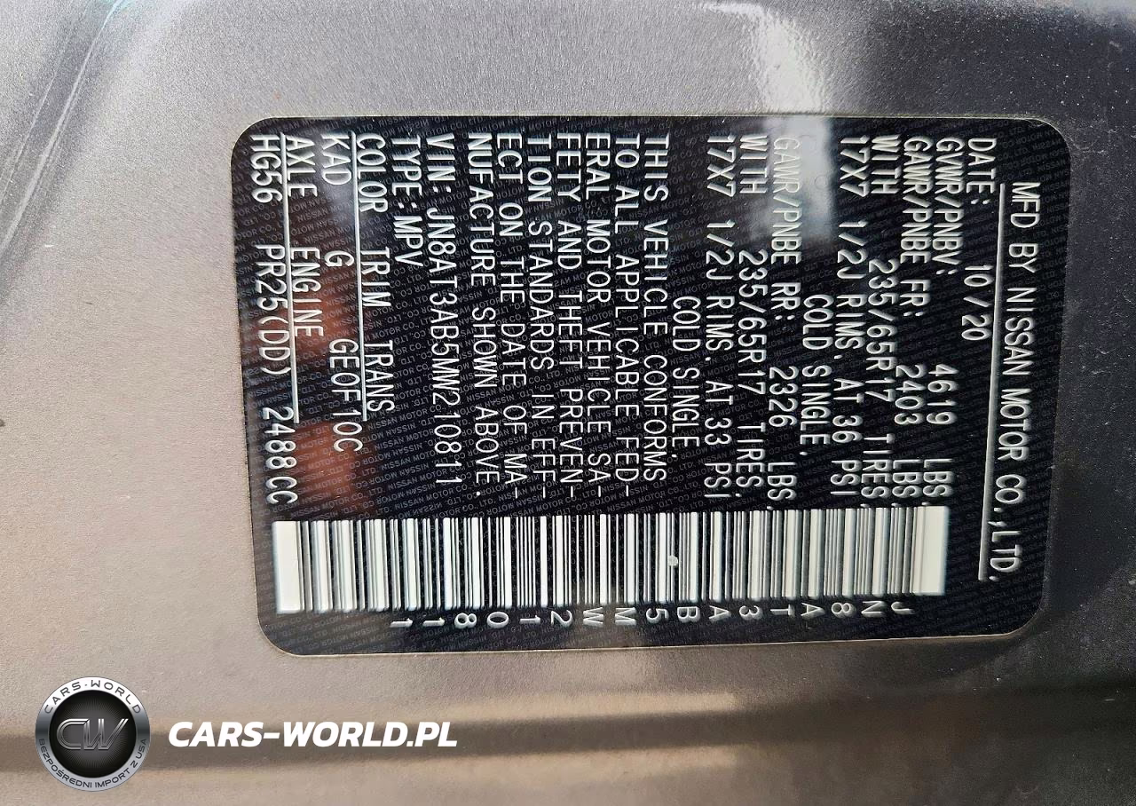 2021 Nissan Rogue S VIN:JN8AT3AB5MW210811 - 12