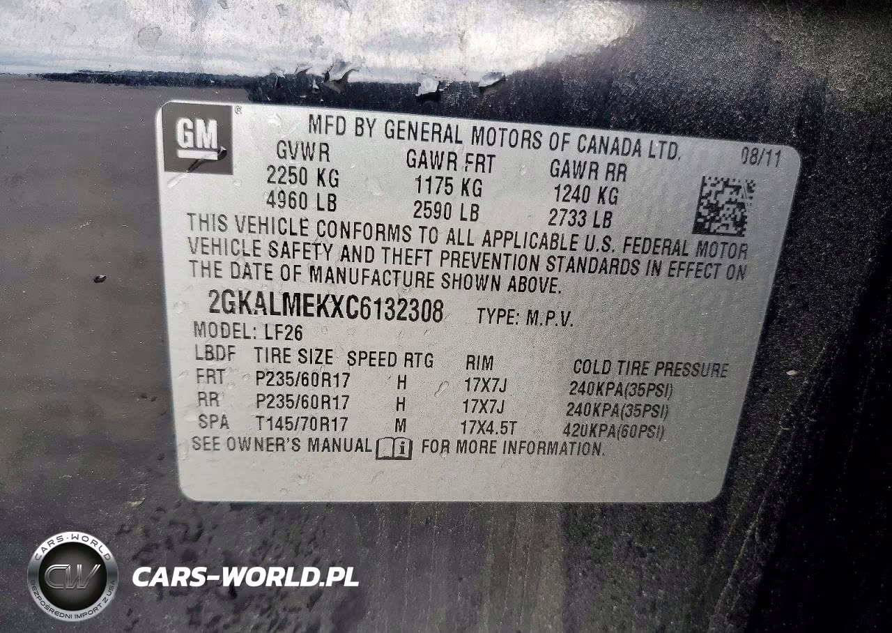 2012 GMC Terrain Sle VIN:2GKALMEKXC6132308 - 13