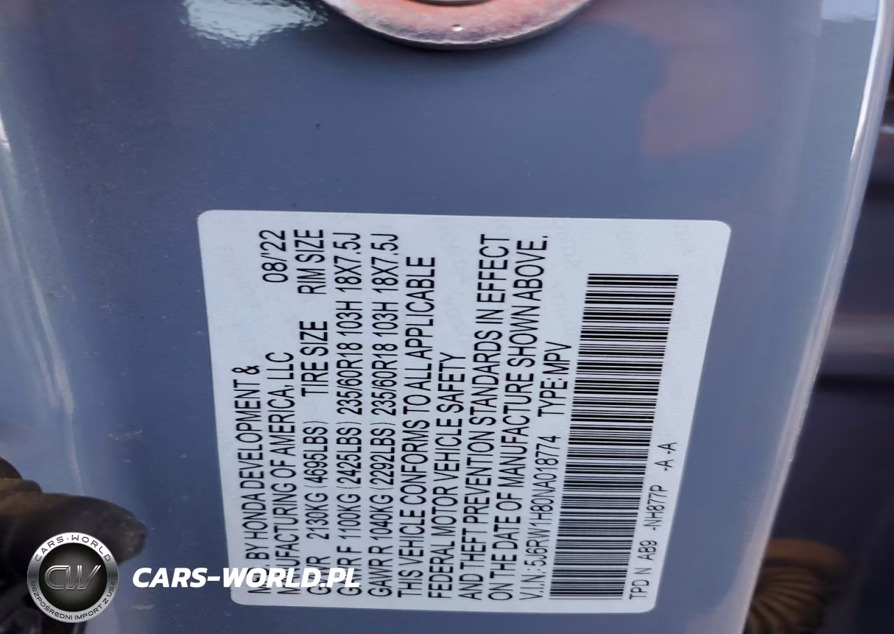 2022 Honda Cr-V Exl VIN:5J6RW1H80NA018774 - 13