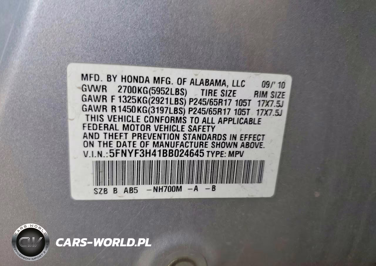 2011 Honda Pilot Ex VIN:5FNYF3H41BB024645 - 13