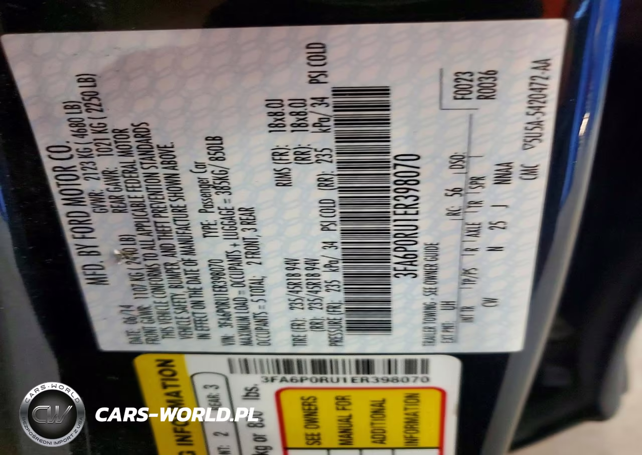 2014 Ford Fusion Titanium Hev VIN:3FA6P0RU1ER398070 - 12