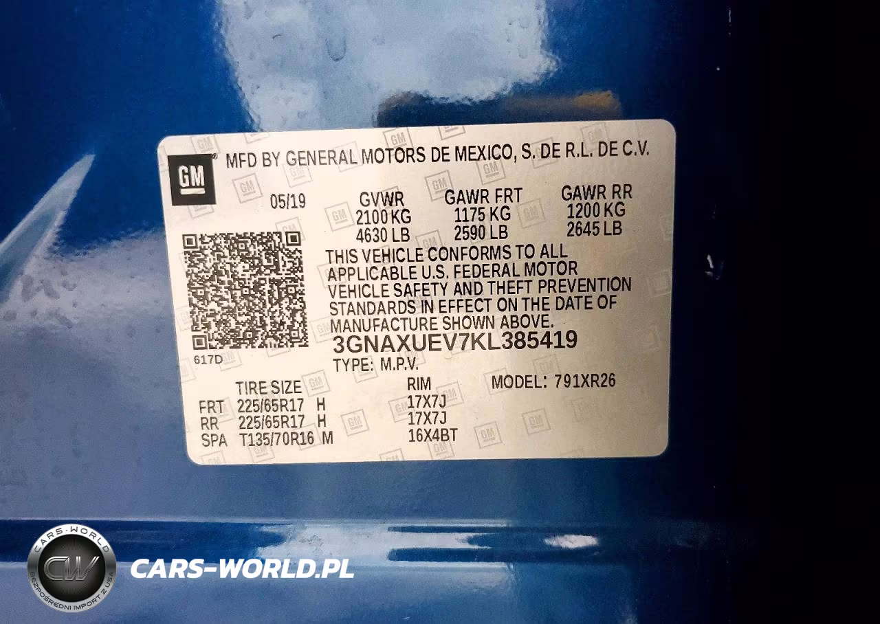 2019 Chevrolet Equinox Lt VIN:3GNAXUEV7KL385419 - 13