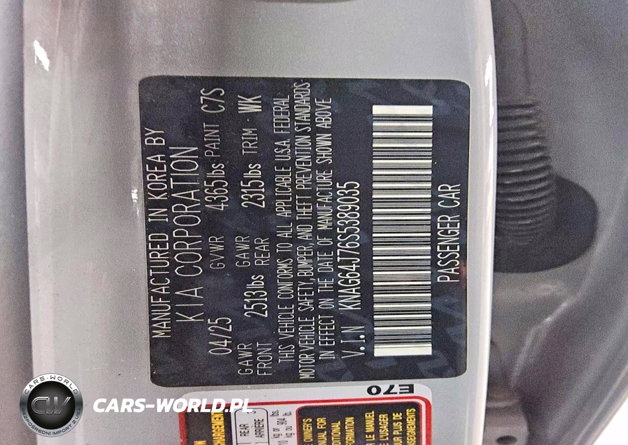 2025 Kia K5 Gt Line VIN:KNAG64J76S5389035 - 5