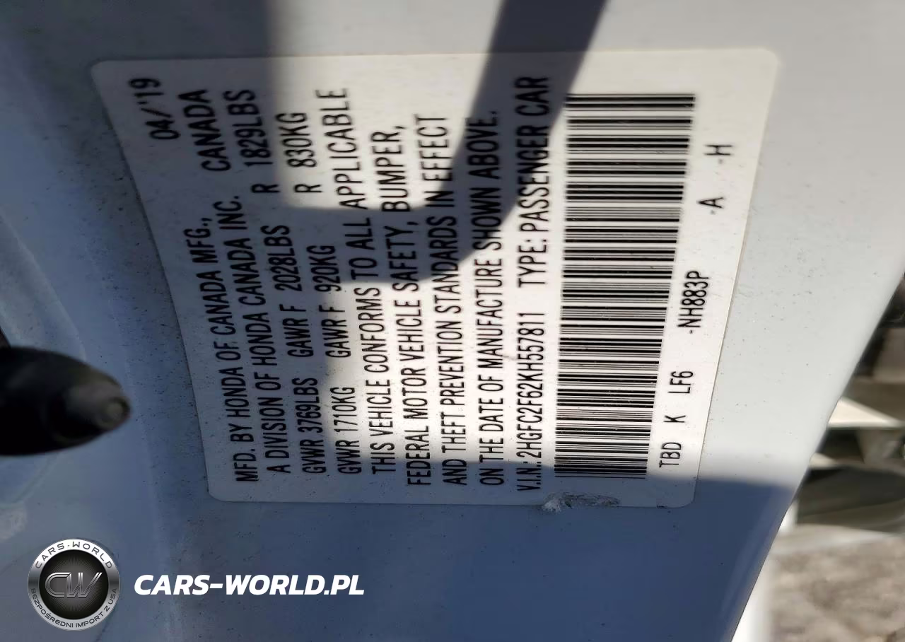 2019 Honda Civic Lx VIN:2HGFC2F62KH557811 - 12