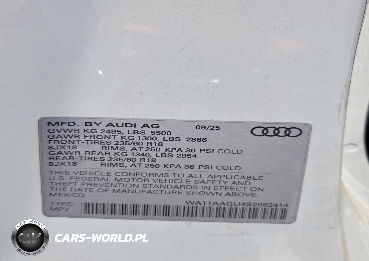 2025 Audi Q5 Premium VIN:WA11AAGU4S2082414 - 12