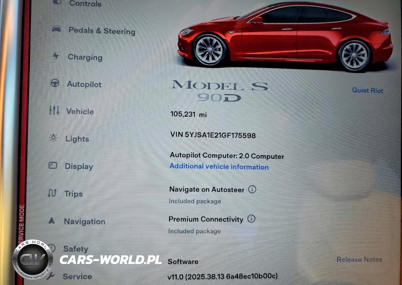 2016 Tesla Model S VIN:5YJSA1E21GF175598 - 9