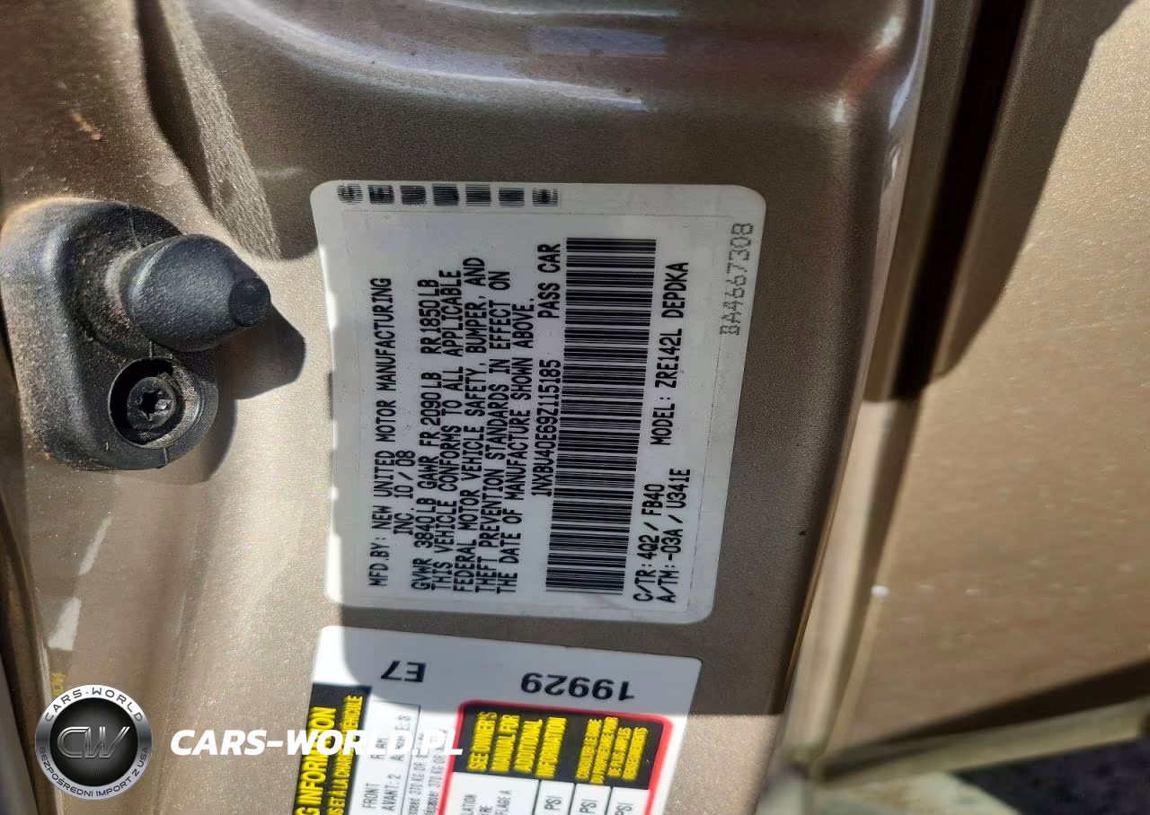 2009 Toyota Corolla Le VIN:1NXBU40E69Z115185 - 12