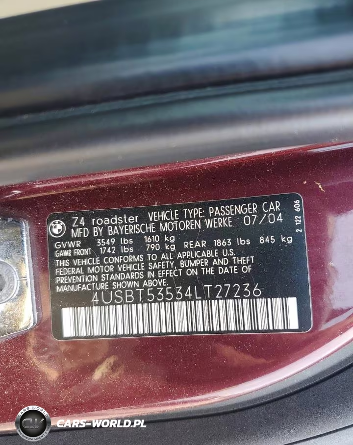 2004 BMW Z4 3.0 VIN:4USBT53534LT27236 - 12